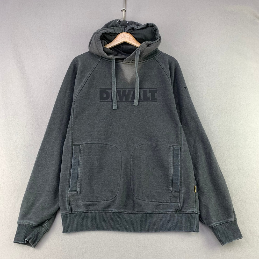 DeWALT Logan Heavy Duty Hoodie Mens M Faded Gray Workwear Pullover Distressed